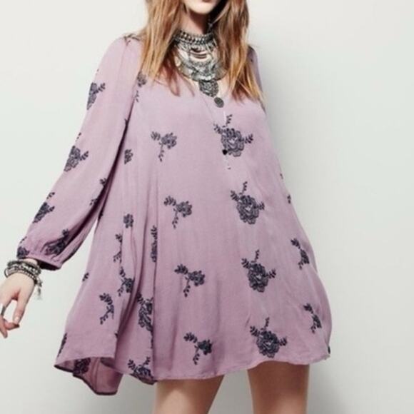 Free People Dresses & Skirts - Free People Emma Austin Embroidered Swing Dress
